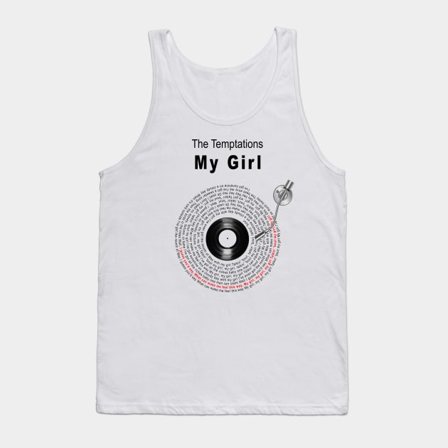 MY GIRL LYRICS ILLUSTRATIONS Tank Top by Vansa Design